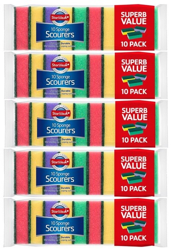 Multicoloured sponge scourers - multicoloured,
