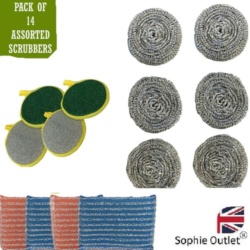 14pc cleaning set scourers - cleaning, &